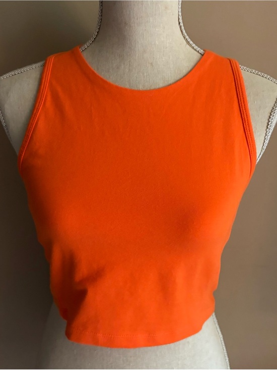 tek gear Tops - tek gear Essential Gear Bright Orange Ribbed Crop Tank Top